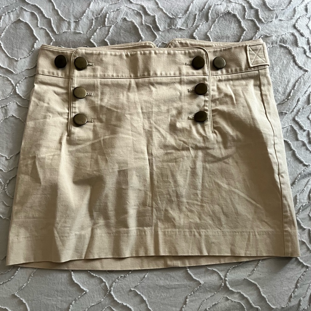 Express Khaki Buttoned Mini Skirt